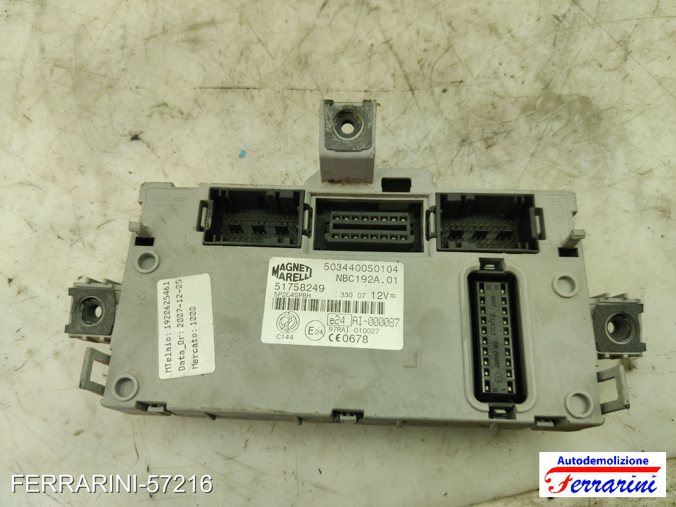 Kit Accensione FIAT STILO SW 192 1.9 D MULTIJET 2005-2008 0281012862, 51771190 17