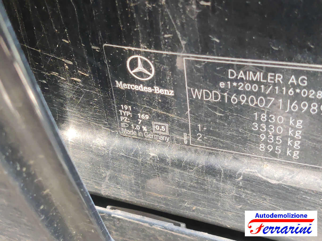 Mercedes Classe A W169 A 180 CDI 109CV 2004-2012