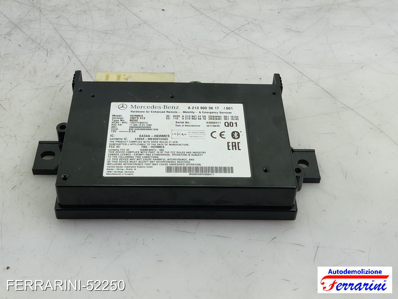 Centralina Bluetooth MERCEDES CLASSE C S205 2015-2018 A2139003617, A2139014109 7