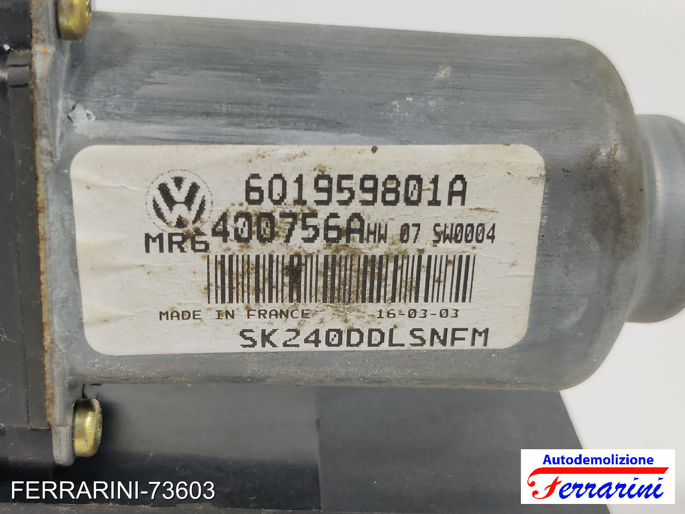 Motorino Alzavetro SKODA FABIA 1 COMBI 6Y5 1.9 TDI 2000-2007 6Y1959801A 6