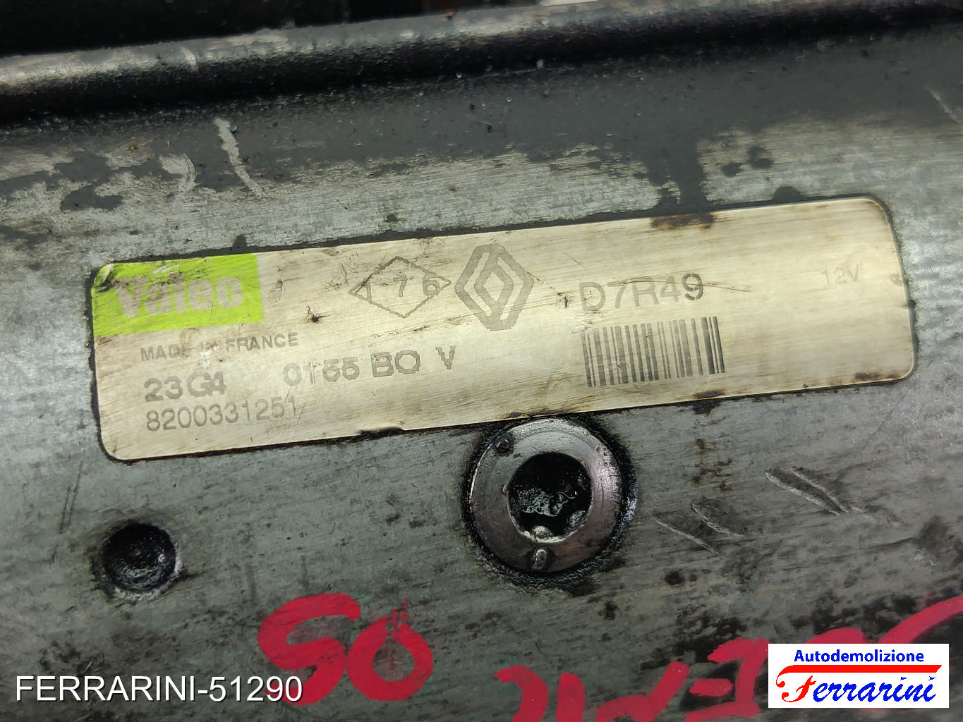 Motorino Avviamento OPEL VIVARO A X83 1.9 DTI 2001-2014 8200331251, D7R49 8