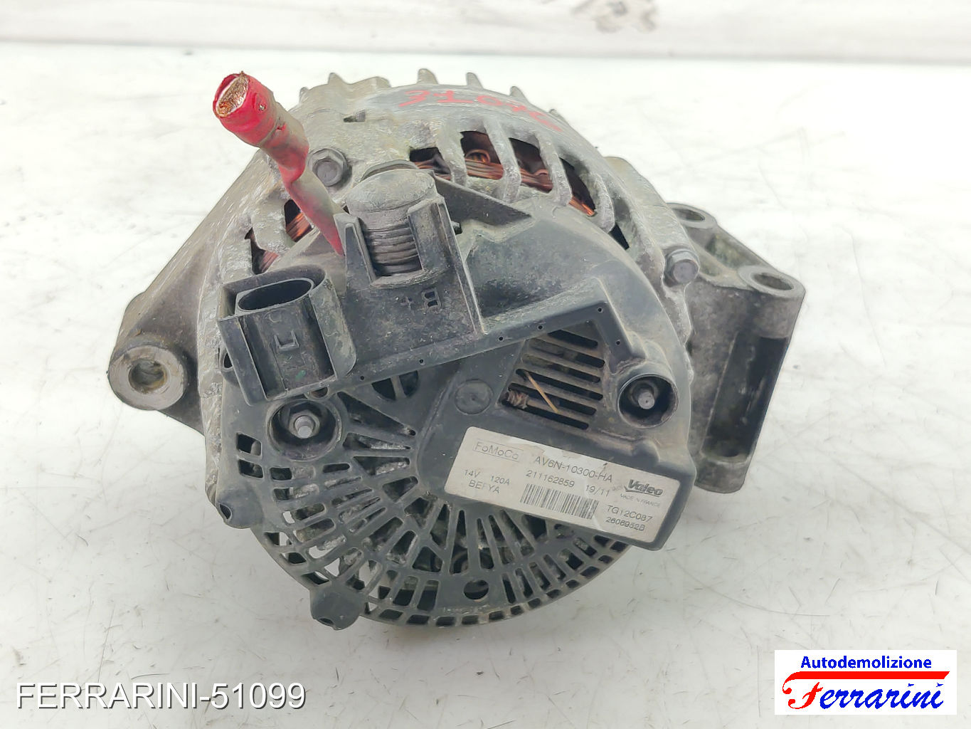 Alternatore FORD FIESTA 6 CB1, CCN 1.4 2008-2012 AV6N10300HA, TG12C087, 2606952B