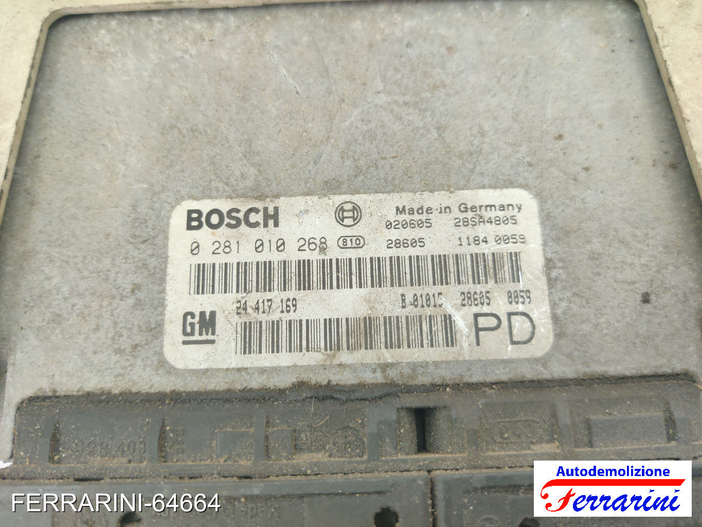 Centralina Motore OPEL ZAFIRA A T98 2.0 DTI 16V 2000-2005 24417169, 0281010268