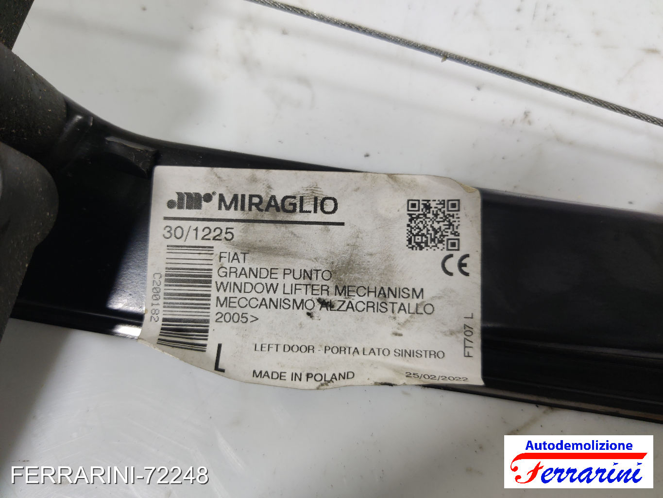 Alzavetro FIAT GRANDE PUNTO 199 2005-2013 sinistro, sx, frontale, anteriore 8
