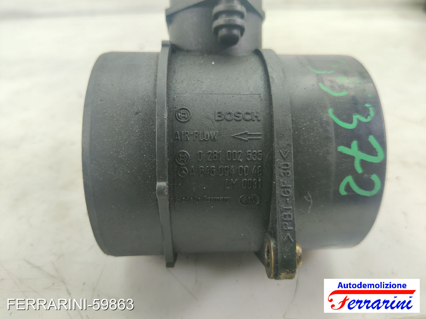 Debimetro MERCEDES CLASSE E W211 E 220 CDI 2002-2008 A6460940048, 6460940048 7