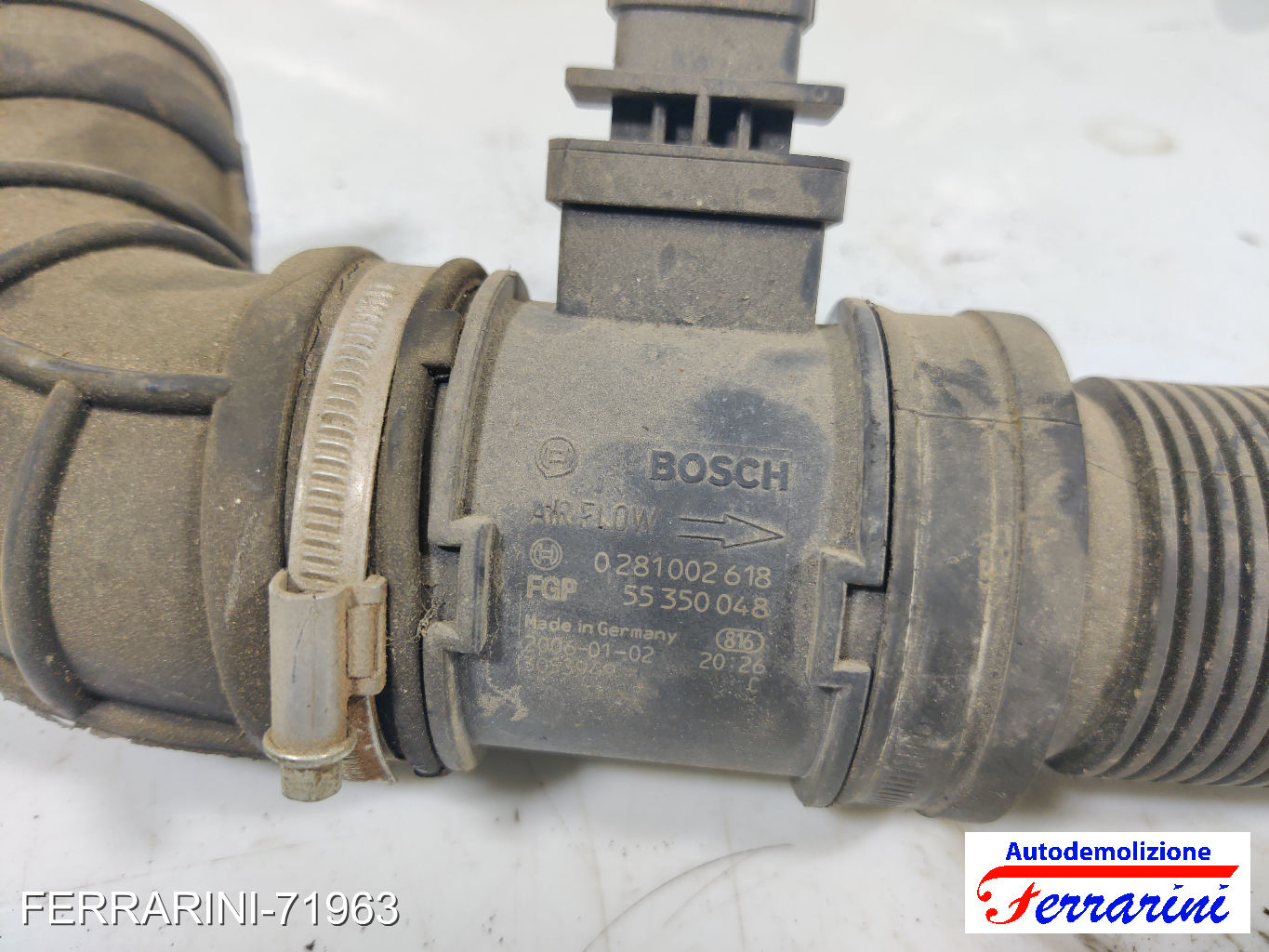 Debimetro ALFA ROMEO 159 939 1.9 JTDM 16V 2005-2011 0281002618, 55350048 6