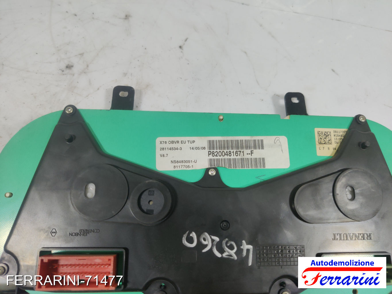 Quadro Contachilometri RENAULT KANGOO KC0/1 1.2 16V 2001-2023 8200481671 6