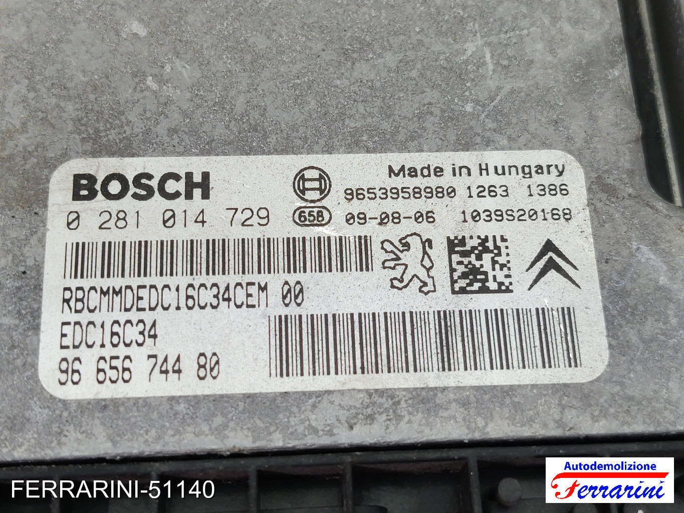 Kit Accensione CITROEN C4 PICASSO 1 UD 1.6 HDI 2007-2013 9665674480, 0281014729 15