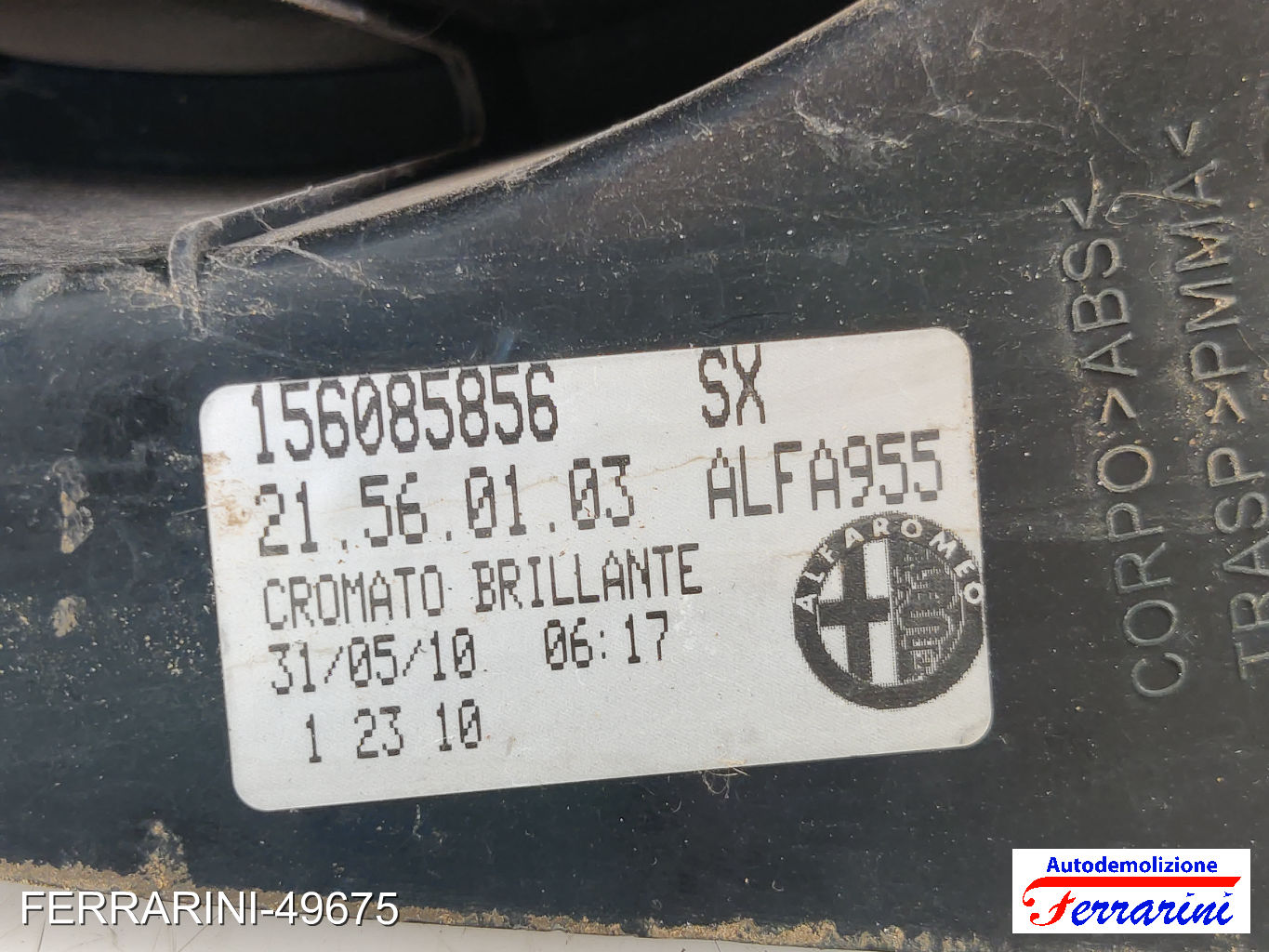 Fanalino Stop Posteriore ALFA ROMEO MITO 955 2009-2018 sinistro, sx 156085856