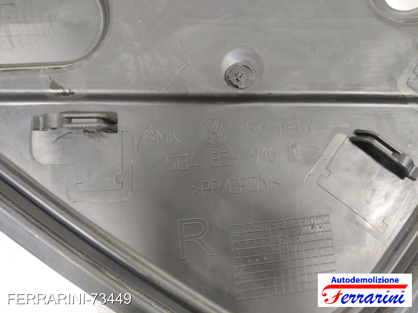 coperchio ispezione posteriore destro Pannello Porta VW GOLF 7