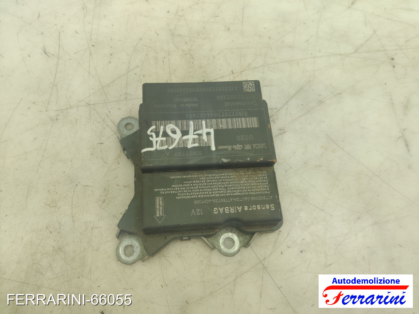 Centralina Airbag FIAT PUNTO EVO 199 2009-2012 51897787, 10110802K