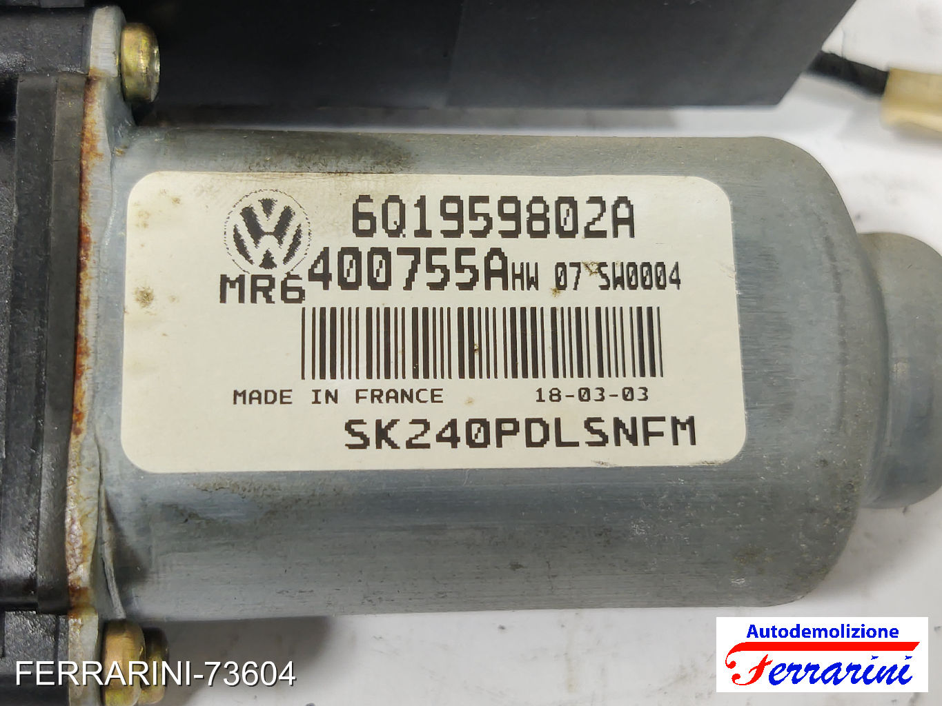 Motorino Alzavetro SKODA FABIA 1 COMBI 6Y5 1.9 TDI 2000-2007 6Q1959802A