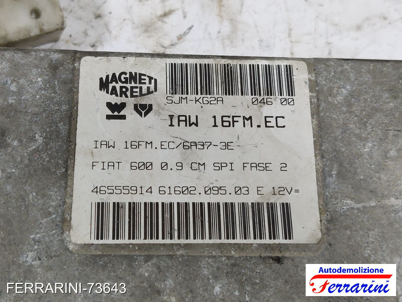Kit Accensione FIAT SEICENTO 600 187 0.9 1997-2008 46555914, 46534751
