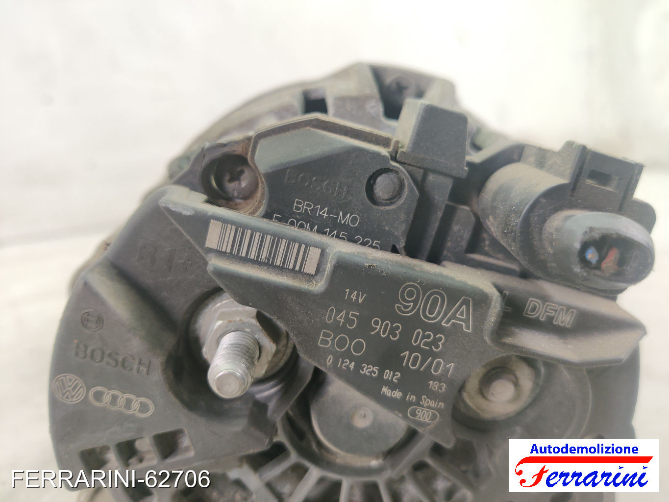 Alternatore VW POLO 9A, 9N 1.4 TDI 2001-2005 045903023, 5OOM115225, 0124325012 8