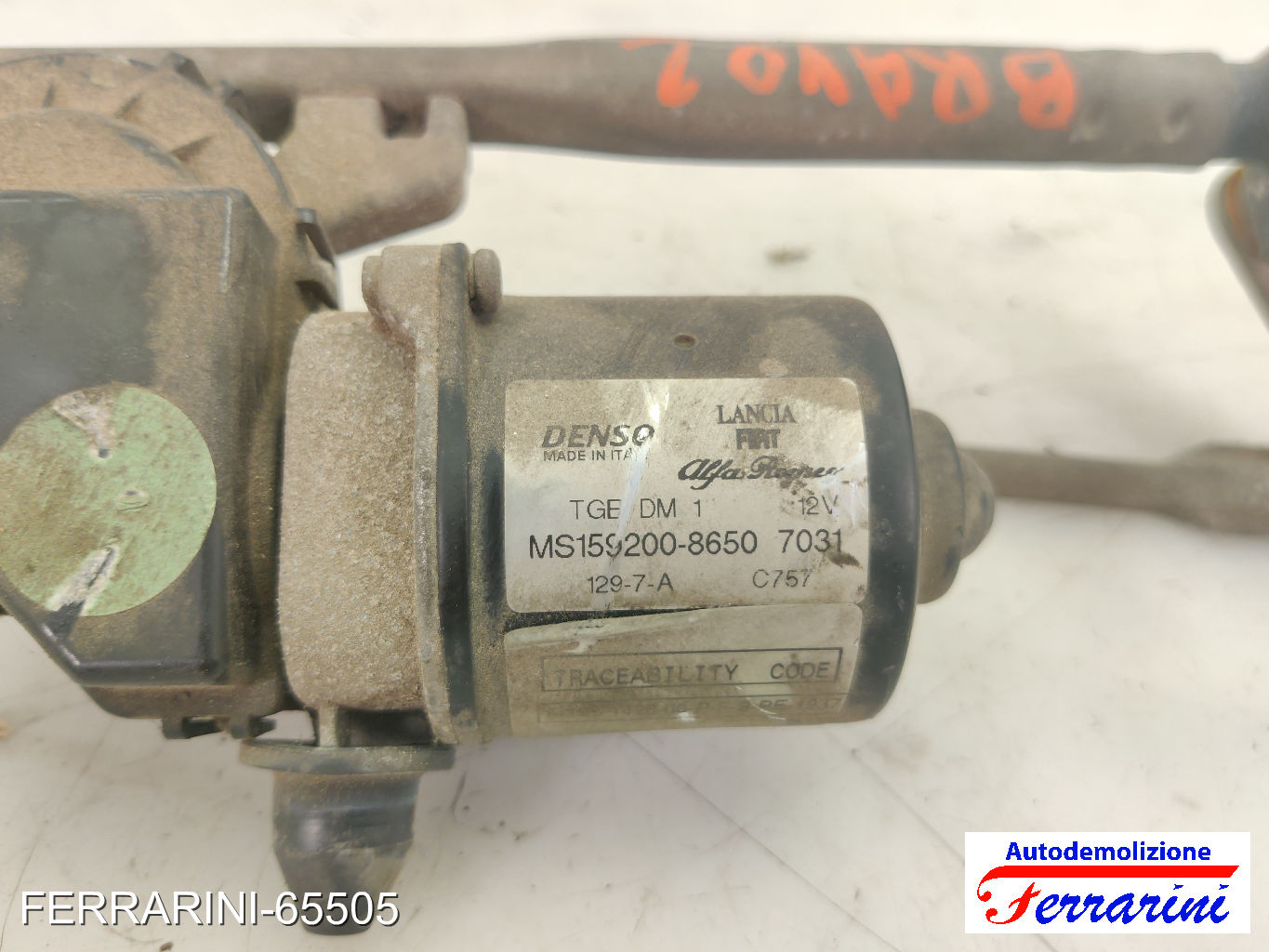 Spazzacqua Motorino Tergicristallo FIAT BRAVO 2 198 2007-2014 anteriore 7
