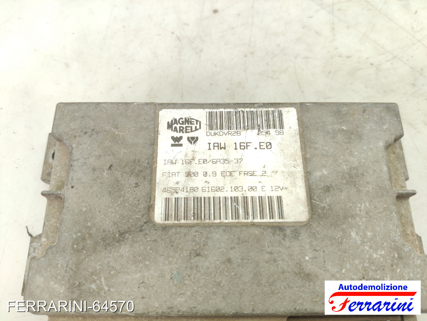 Centralina Motore FIAT CINQUECENTO 500 170 0.9 I.E S 1991-1999 46524180, 6A3537 7