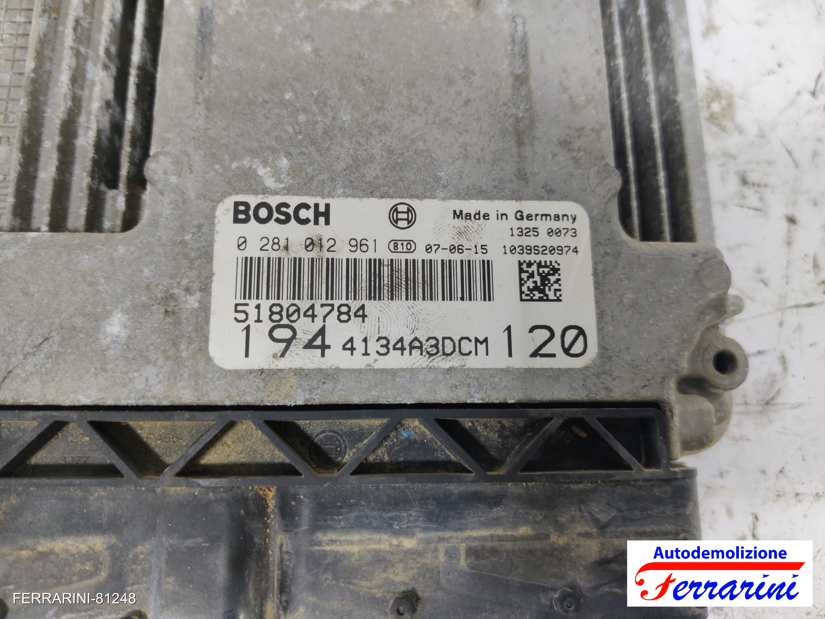 Centralina Motore FIAT CROMA 194 1.9 D MULTIJET 2005-2011 51804784, 0281012961 7