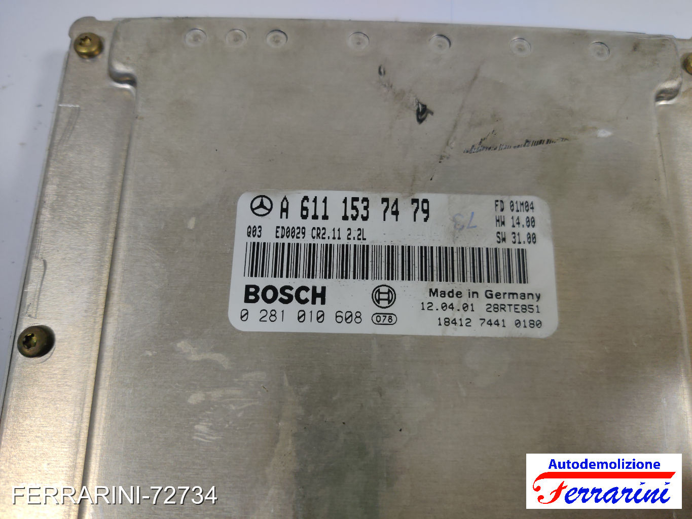 Centralina Motore MERCEDES CLASSE C W203 C 200 CDI 2000-2003 A6111537479 6