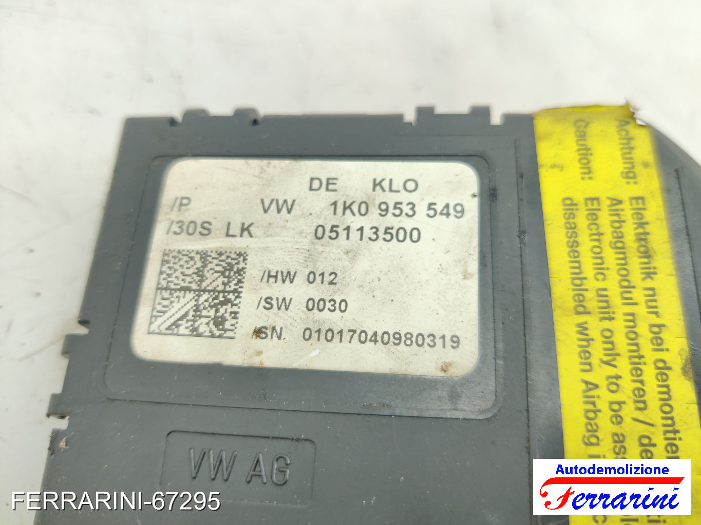 centralina piantone sterzo angolo AUDI A3 8P1 2.0 TDI 16V 2003-2012 1K0953549 11