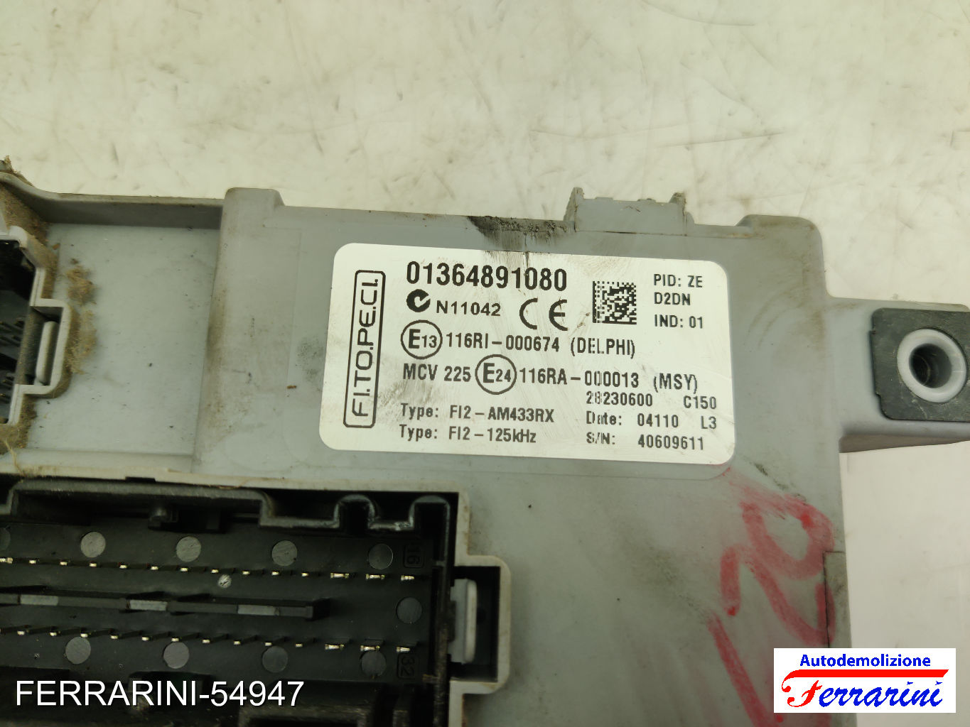 Body Computer CITROEN NEMO AA 1.4 HDI 2008-2010 01364891080, 116RA000013 9
