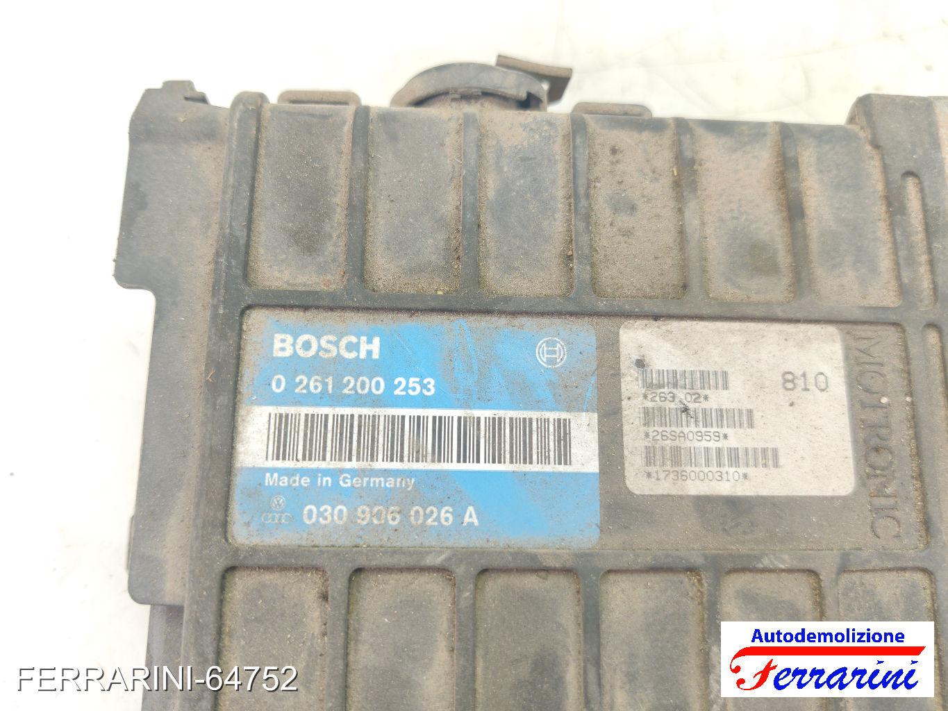 Centralina Motore VW POLO 80, 86C 1.3 G40 1990-1994 030906026A, 0261200253 8
