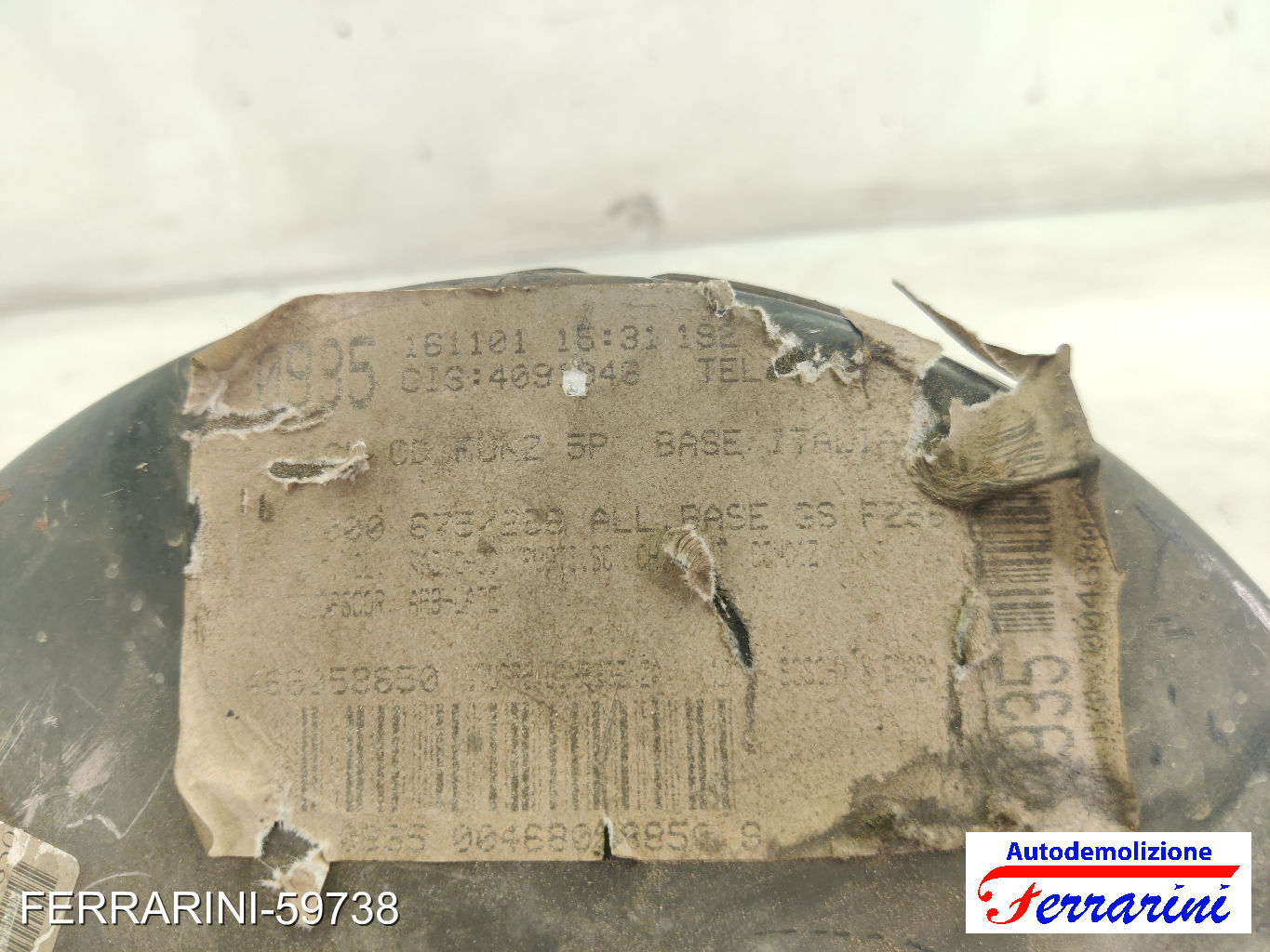 Servofreno FIAT STILO 192 1.9 JTD 2001-2006 51744064, 46805886, 46740155