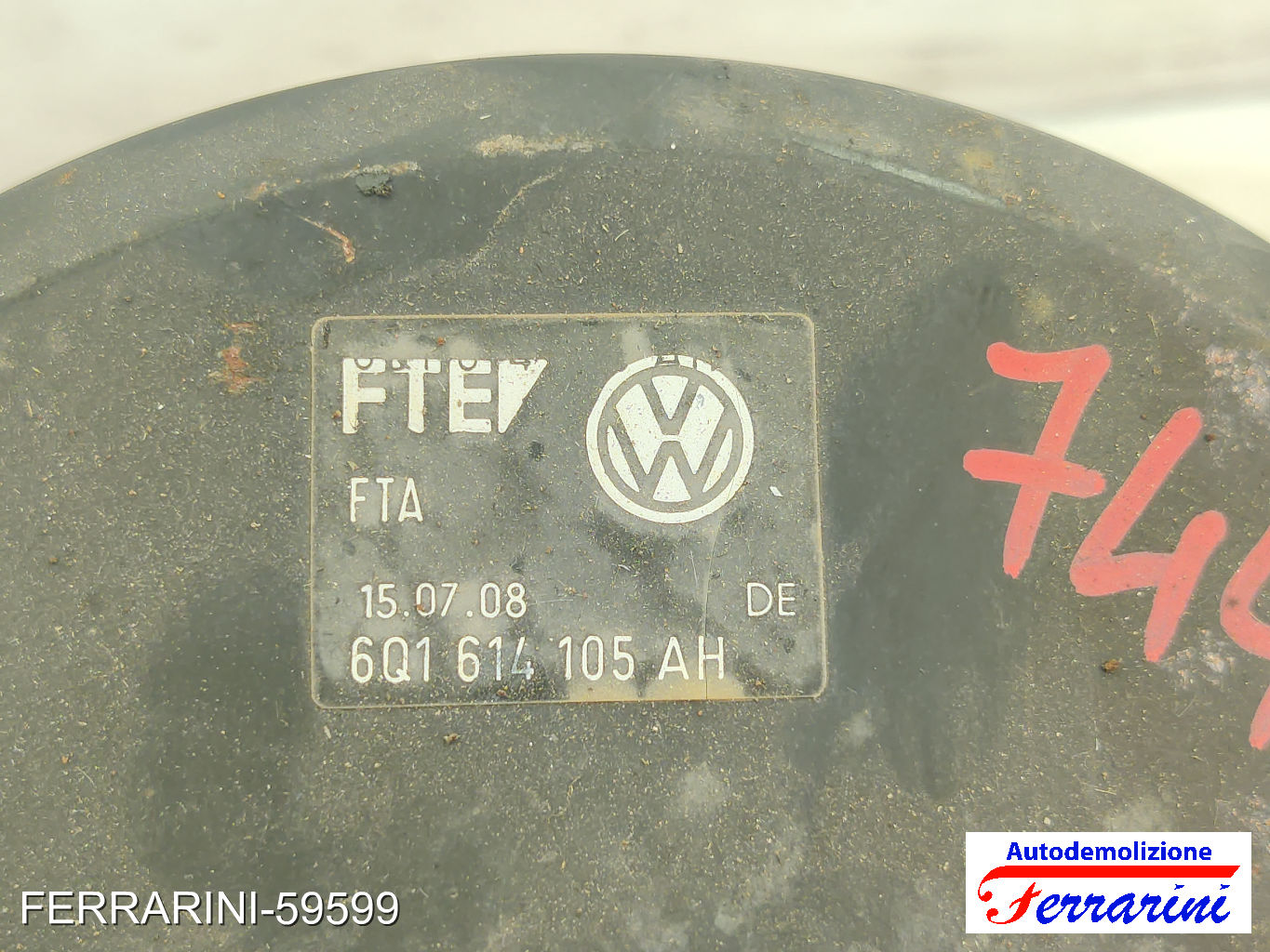 Servofreno VW POLO 9A, 9N 1.2 2007-2009 6Q1614105AH, 601614105AH