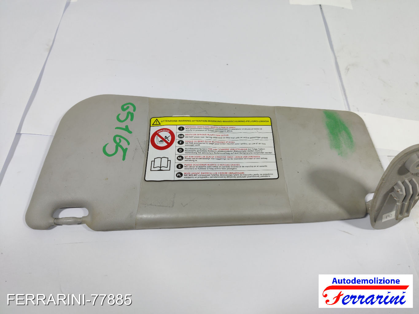 Aletta Parasole FIAT GRANDE PUNTO 199 2005-2010 destro, dx