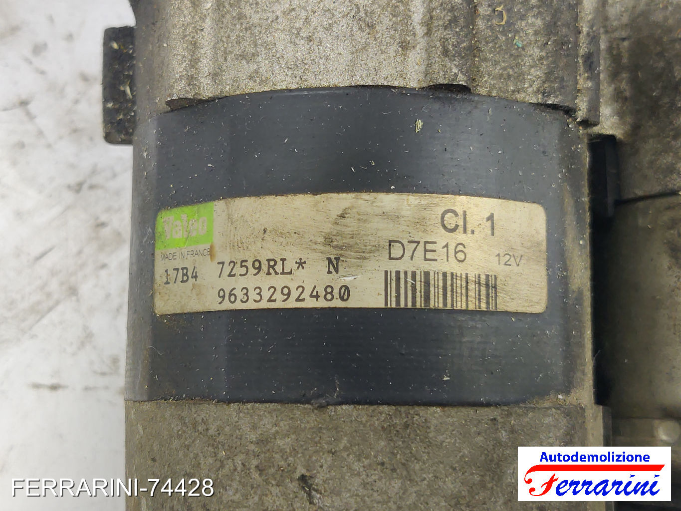 Motorino Avviamento CITROEN C3 1 FC, FN 1.1I 2002-2009 9633292480, D7E16