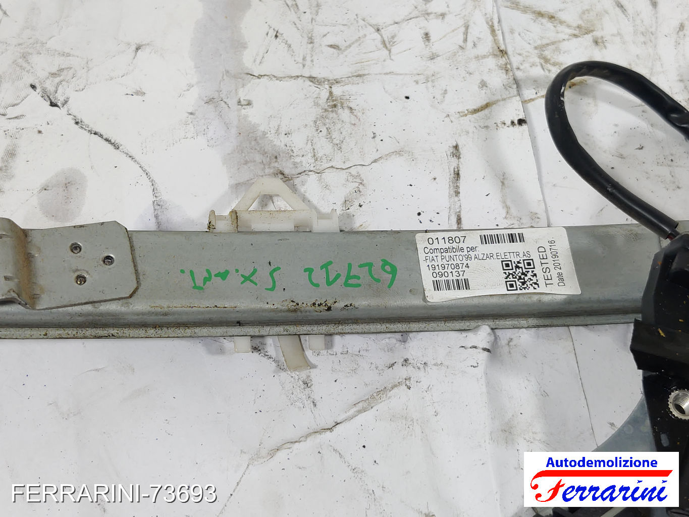 Alzavetro FIAT PUNTO 188 2001-2012 sinistro, sx, frontale, anteriore 51764550