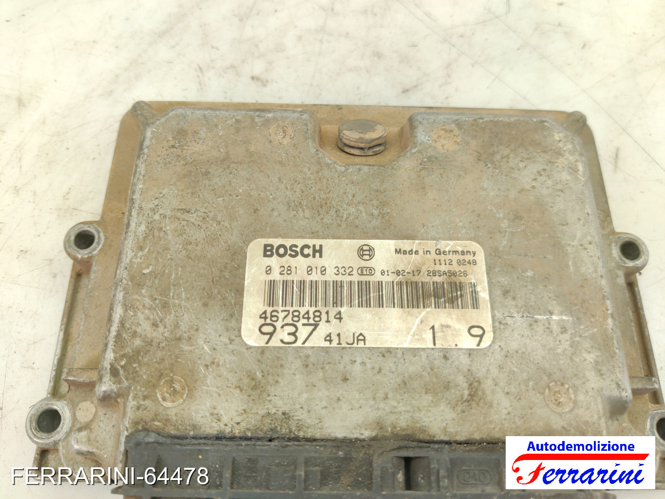 Centralina Motore ALFA ROMEO 147 937 1.9 JTD 2001-2010 46784814, 55185365