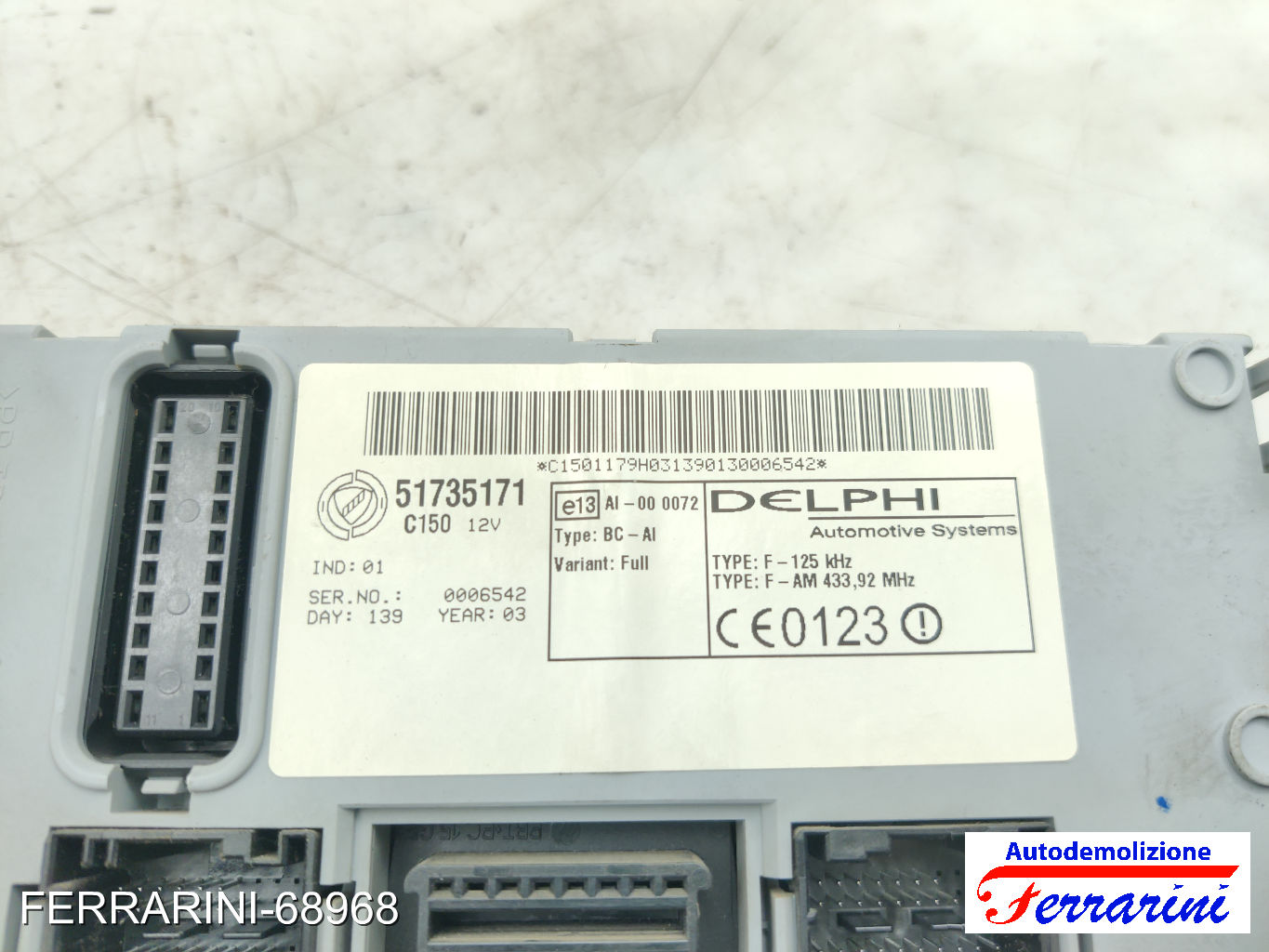 Body Computer FIAT PUNTO 188 1.2 16V 80 1999-2006 51735171 10