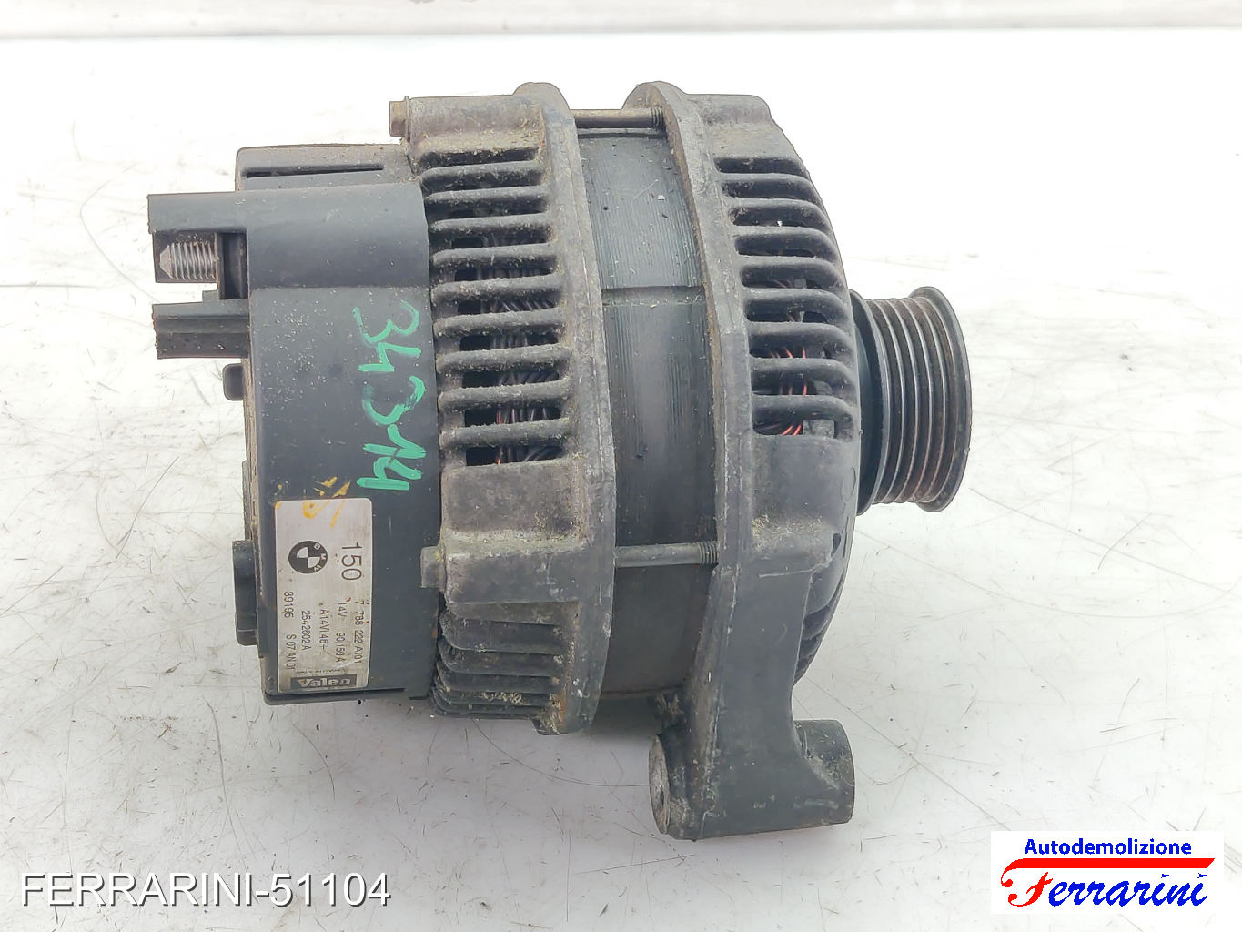 Alternatore BMW SERIE 3 E46 320D 1998-2001 7788222A101, 2542602A, 39195 6