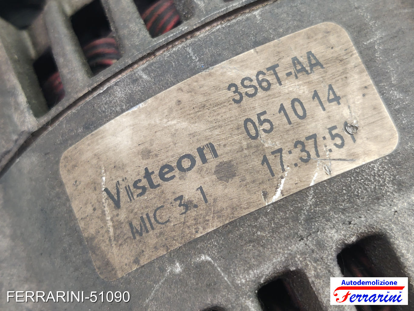 Alternatore FORD FUSION JU 1.4 TDCI 2002-2012 3S6TAA, 051014, 3S6T10300AA