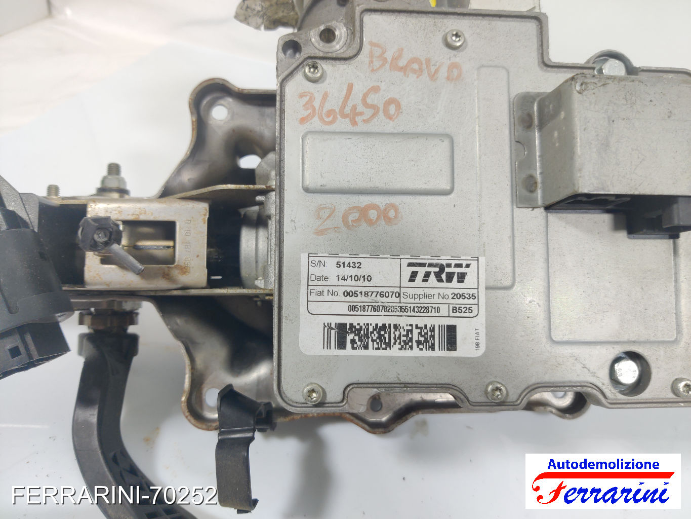 Servosterzo Piantone City FIAT BRAVO 2 198 2008-2014 51915233, 36450, 71769200 15
