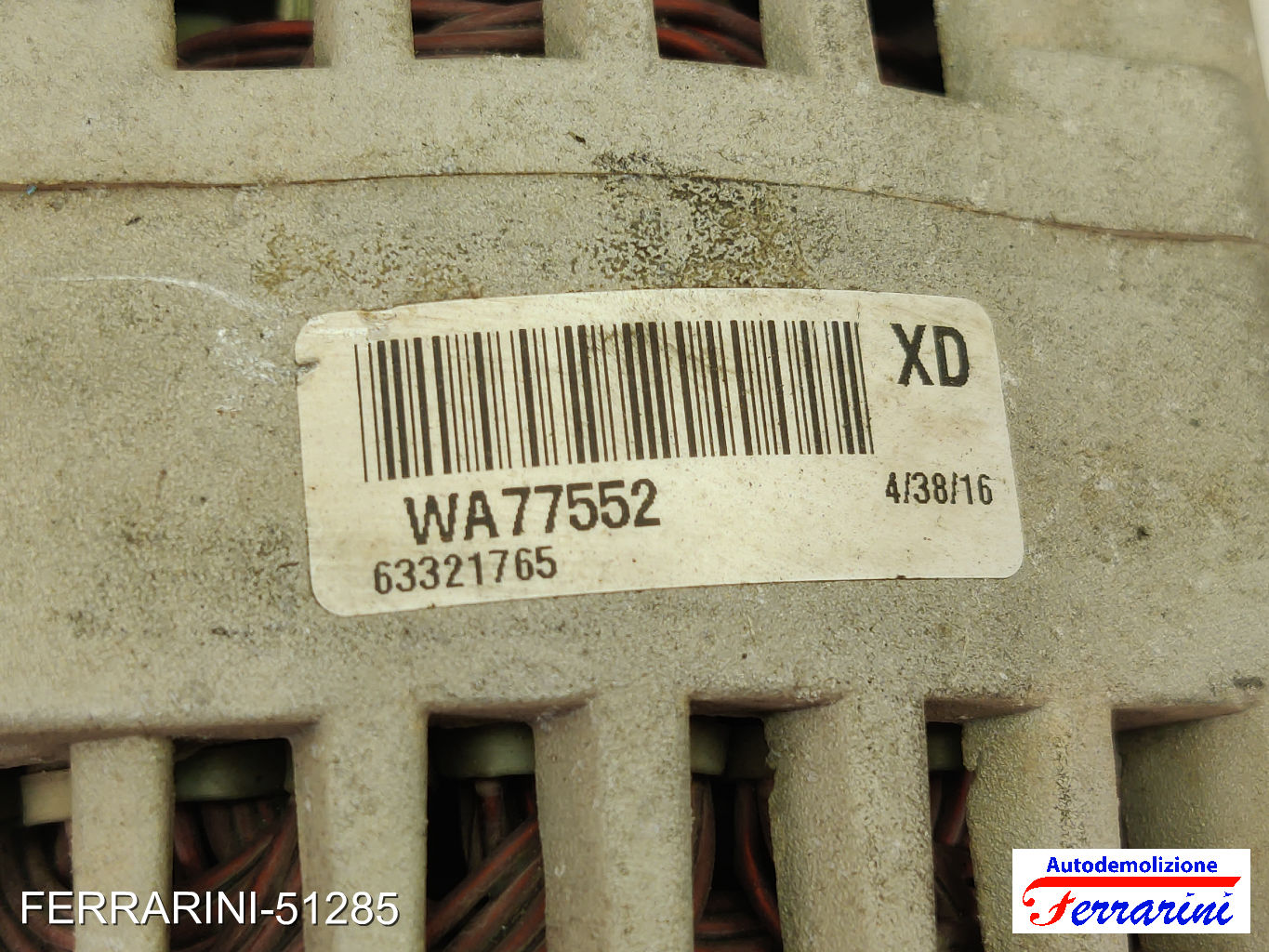 Alternatore FIAT BRAVO 1 182 1.2 16V 80 2000-2001 63321765 6