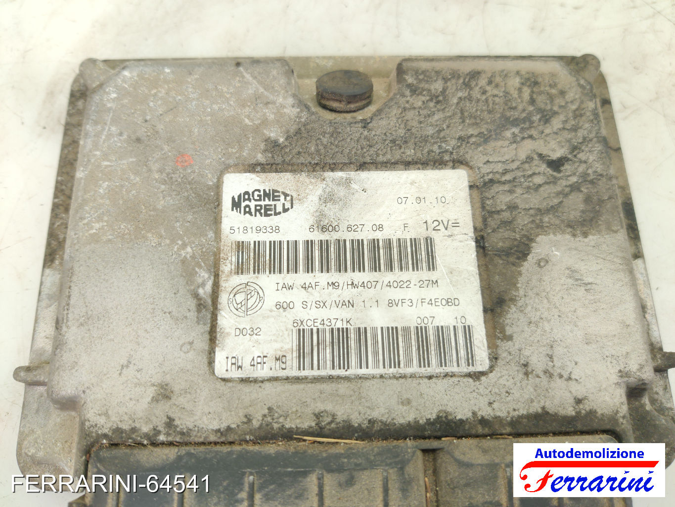 Centralina Motore FIAT SEICENTO 600 287 1.1 1998-2010 51819338, 55187372 6