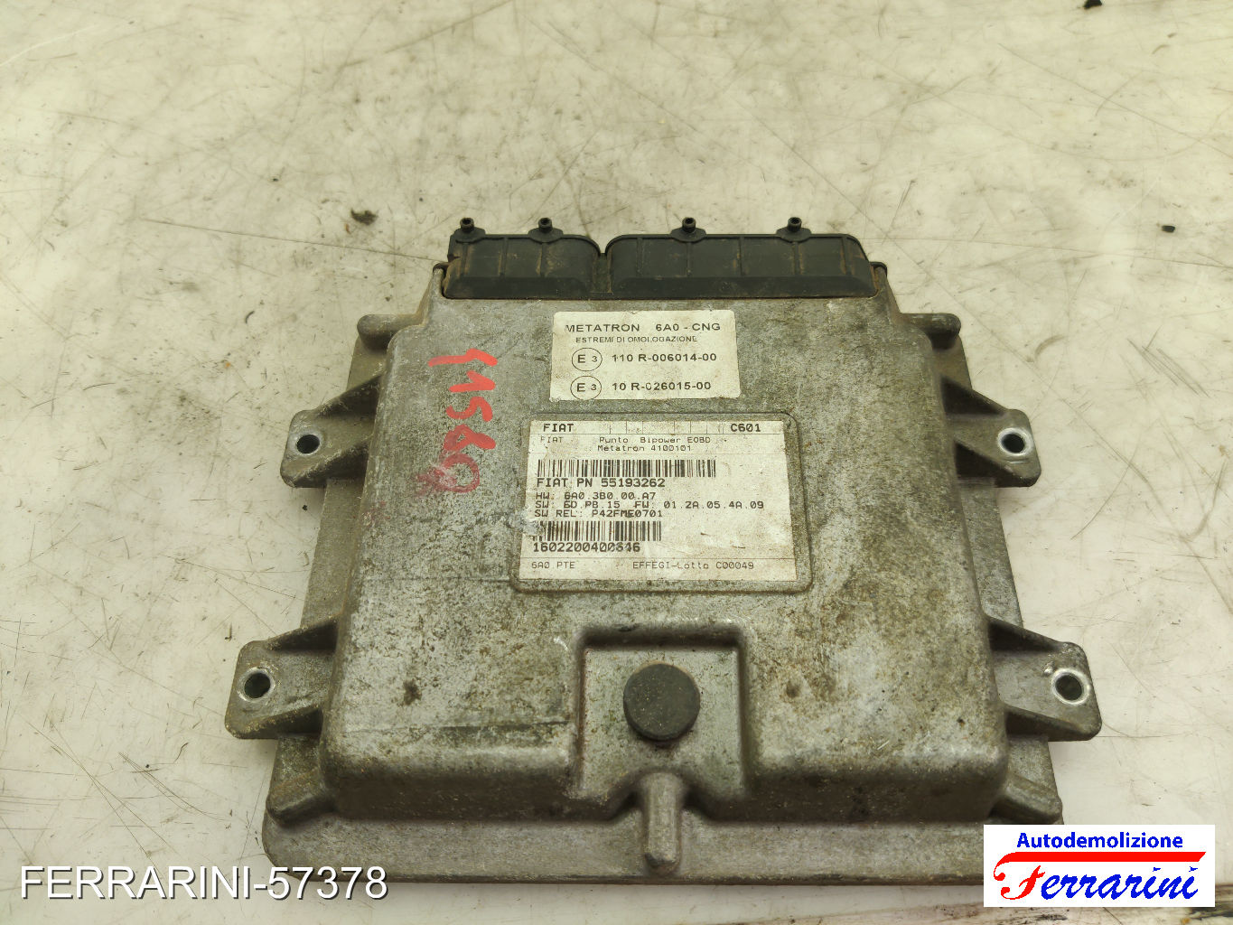 Centralina Motore FIAT PUNTO 188 1.2 60 1999-2010 55193262, 51815709, 51822895 7