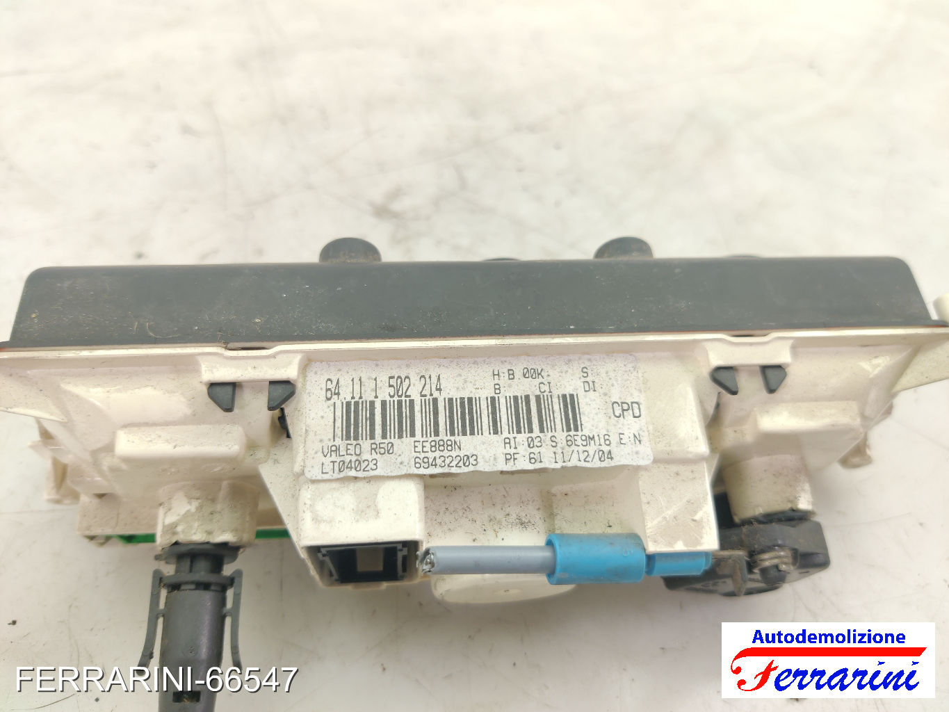 Tastiera Clima MINI - R50, R53 2003-2006 anteriore, frontale 64111502214 8