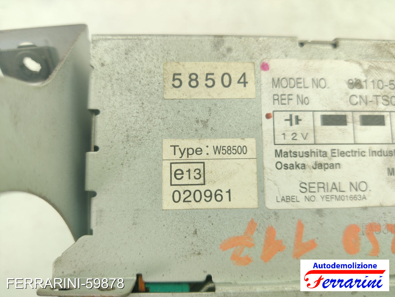 Tastiera Stereo Radio TOYOTA YARIS VERSO P2 2000-2005 8611052121, CNTS0270A