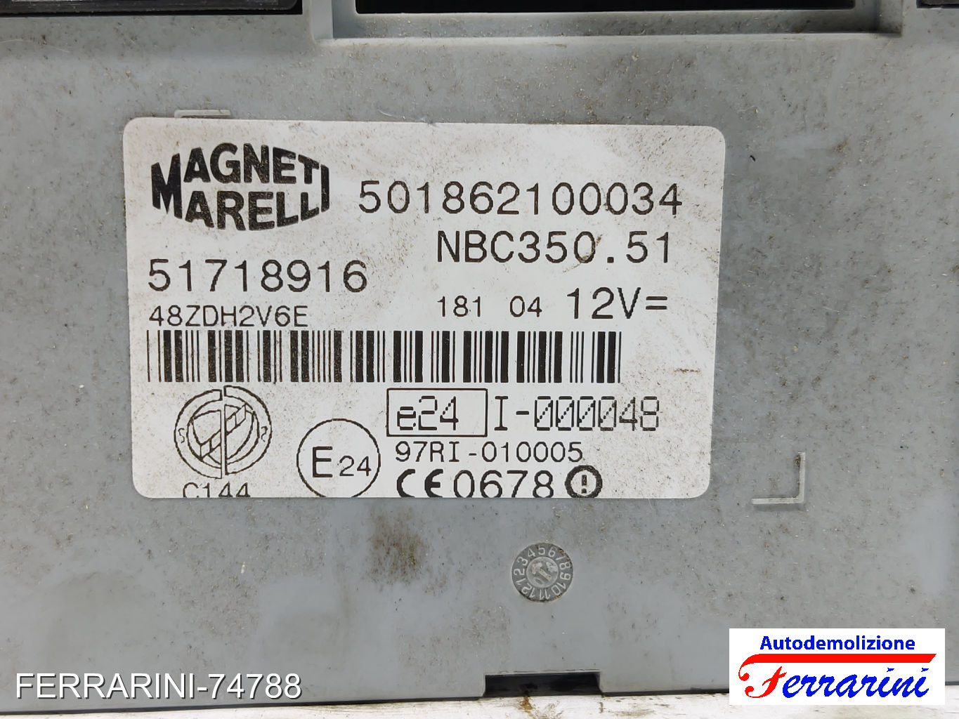 Body Computer FIAT IDEA 350 1.4 16V 2004-2012 51718916, 501862100034, NBC35051 6
