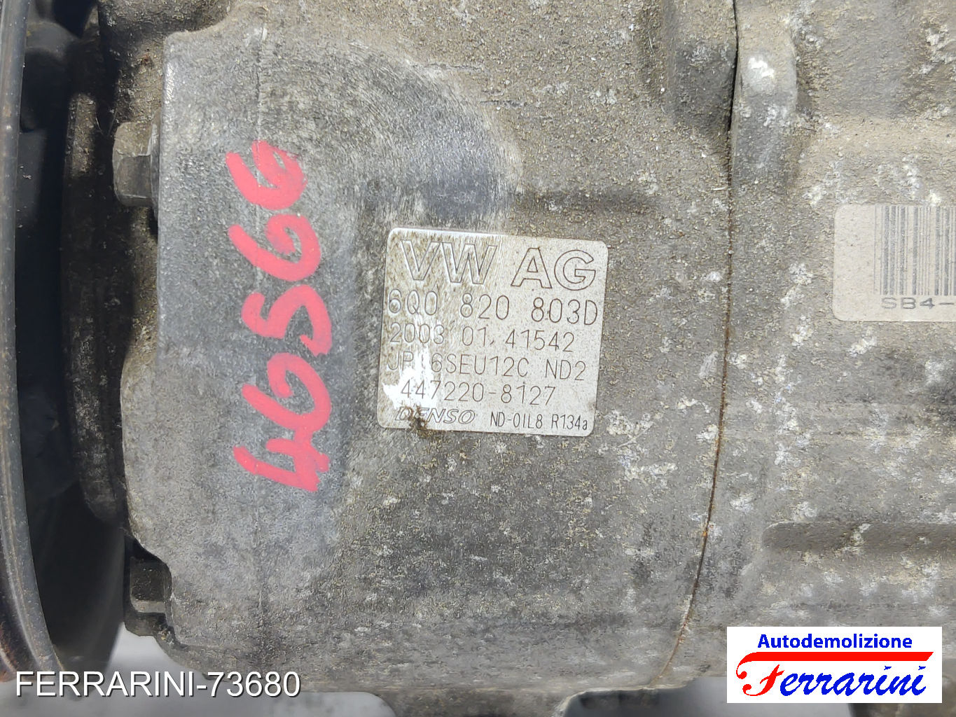 Compressore Clima SKODA FABIA 1 COMBI 6Y5 1.9 TDI 2000-2007 6Q0820803D