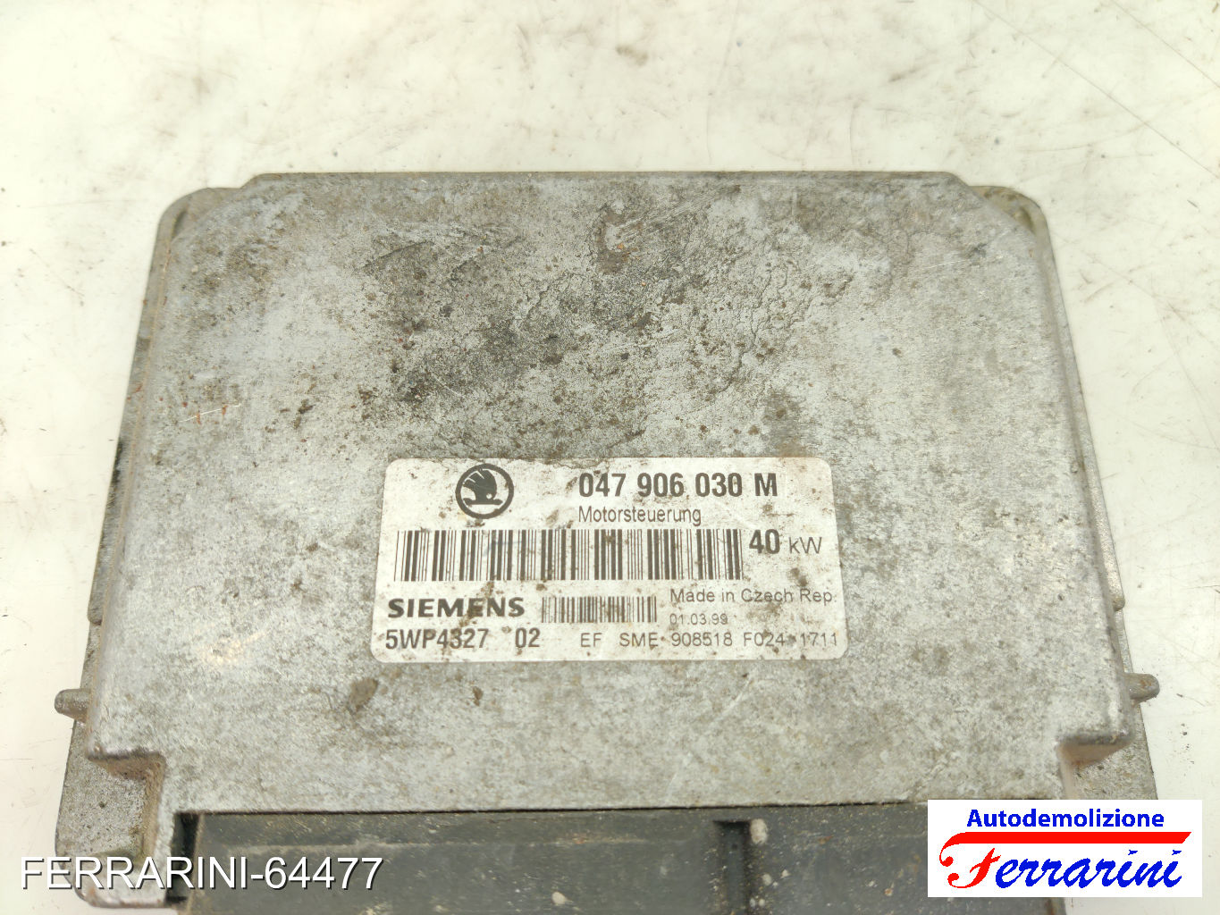 Centralina Motore SKODA FELICIA 2 6U1 1.3 1998-2001 047906030M, 908518 7