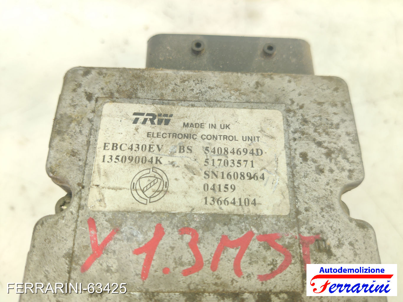 Centralina Pompa Abs LANCIA YPSILON 843 1.3 JTD 2003-2011 51703571, 54084694D 8