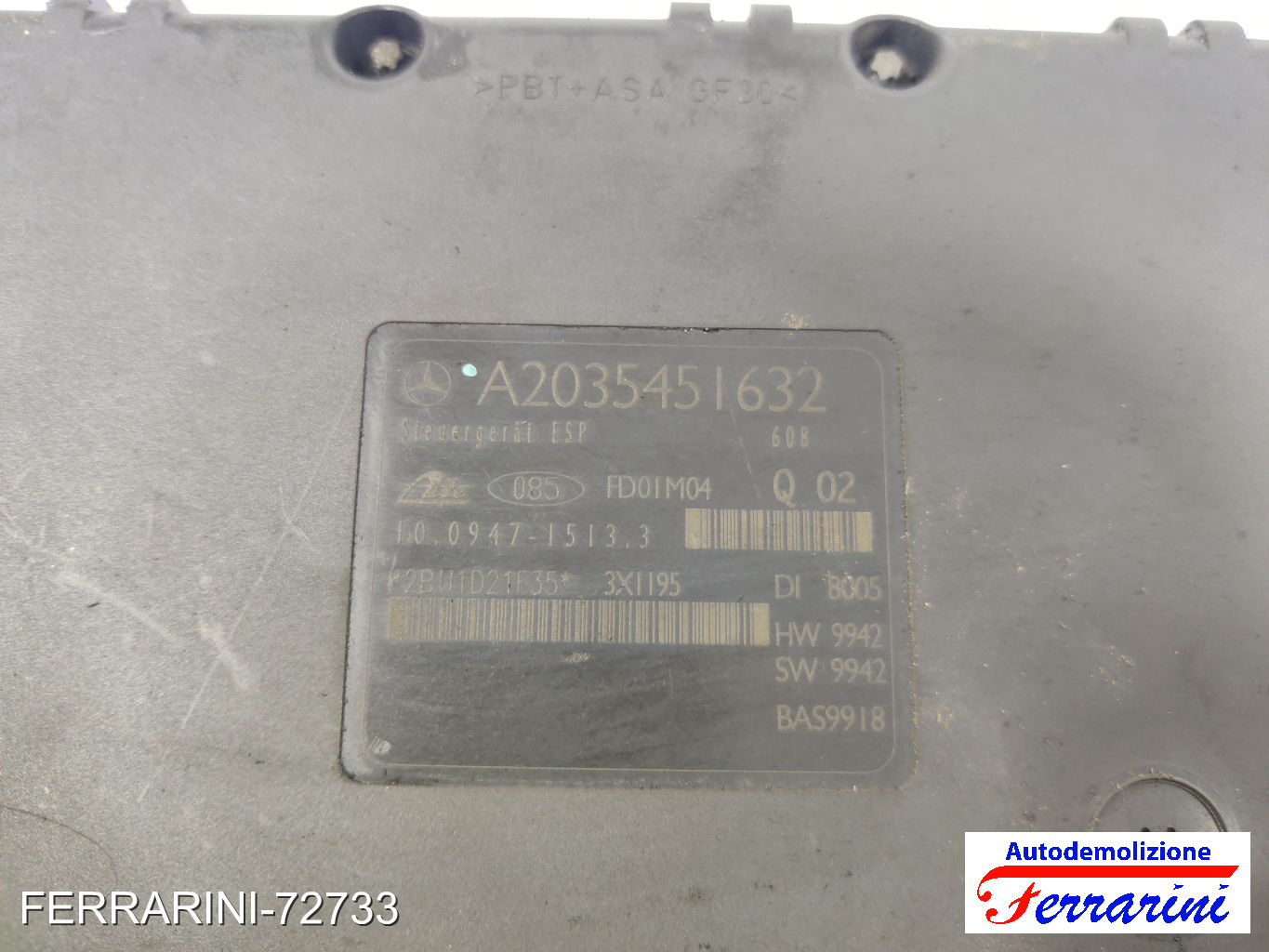 Centralina Pompa Abs MERCEDES CLASSE C W203 C 200 CDI 2000-2003 A0044310512