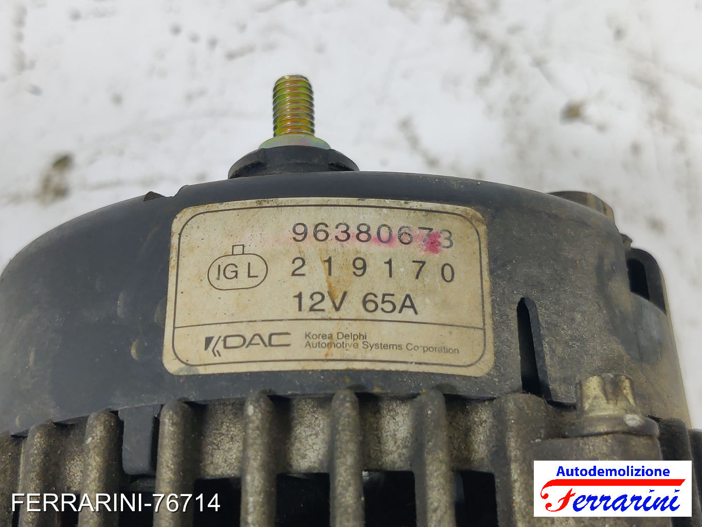 Alternatore DAEWOO MATIZ M100, M150 0.8 1998-2002 96380673, 219170, 96567255