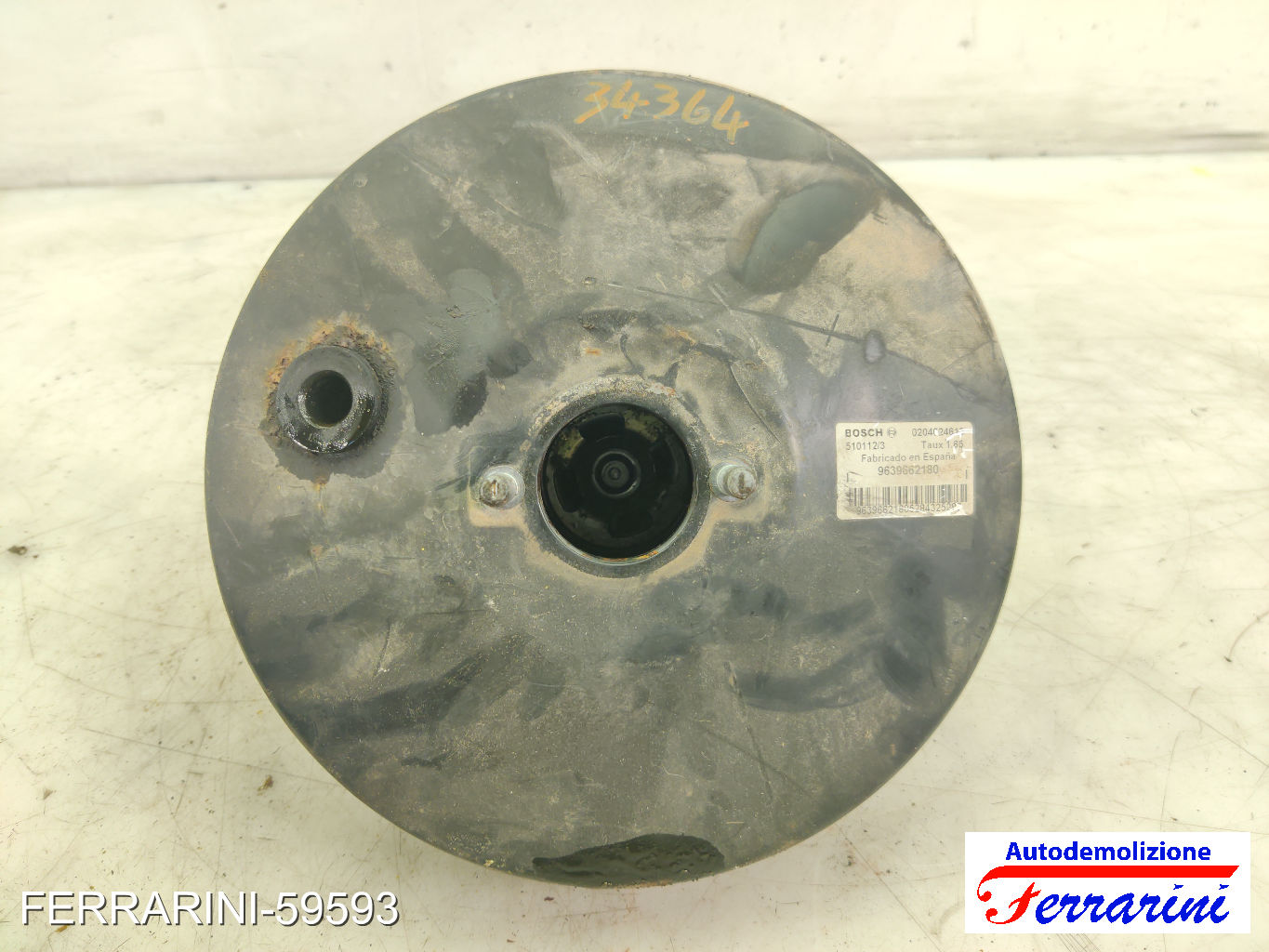 Servofreno PEUGEOT 307 3A/C 1.6 HDI 2005-2009 4535L7, 9639662180, 0204024613