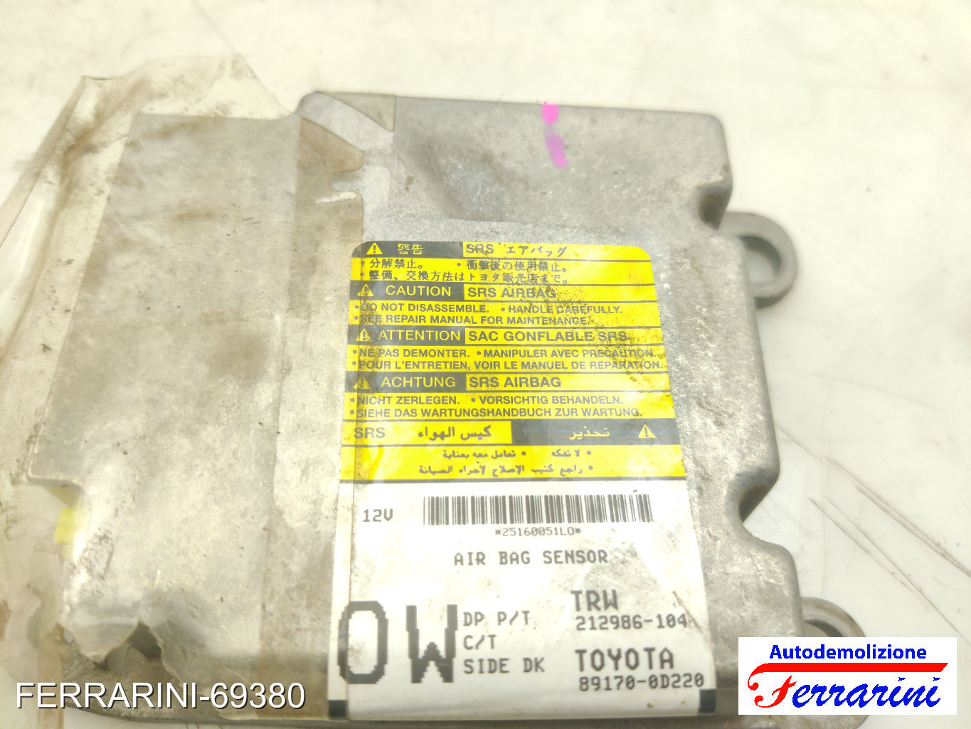 Centralina Airbag TOYOTA YARIS P9 2005-2011 891700D220, TRW212986104, MADEINUK