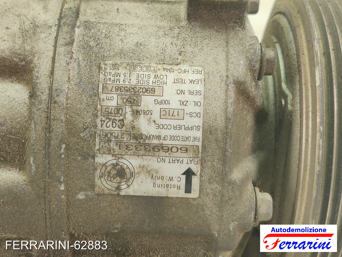 Compressore Clima ALFA ROMEO 159 SW 939 1.9 JTDM 16V 2006-2011 60693331 7