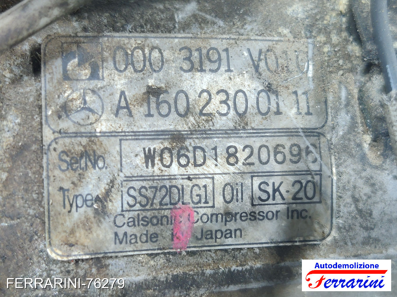 Compressore Clima MERCEDES CLASSE A W168 A 170 CDI 2001-2004 A1602300111